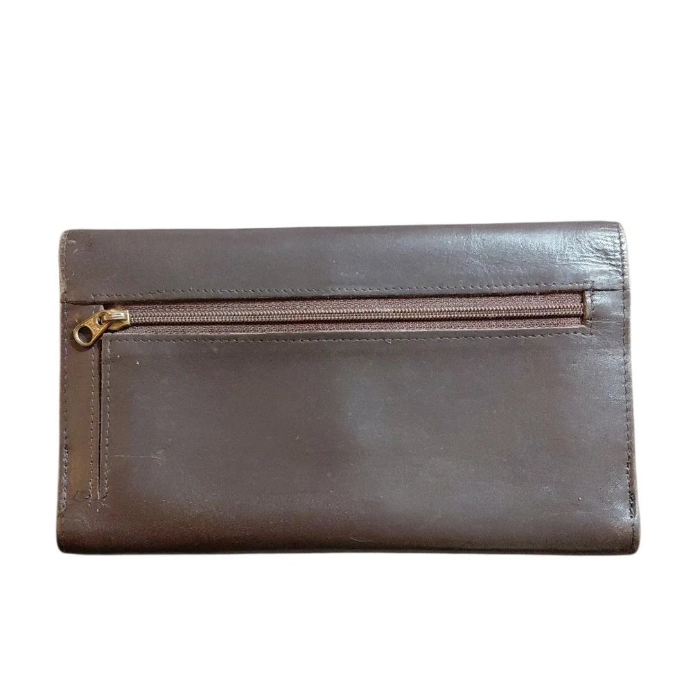 Coach Dark Brown Wallet Soft Leather Tri-fold Wallet - Picture 3 of 13